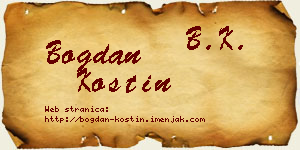 Bogdan Kostin vizit kartica